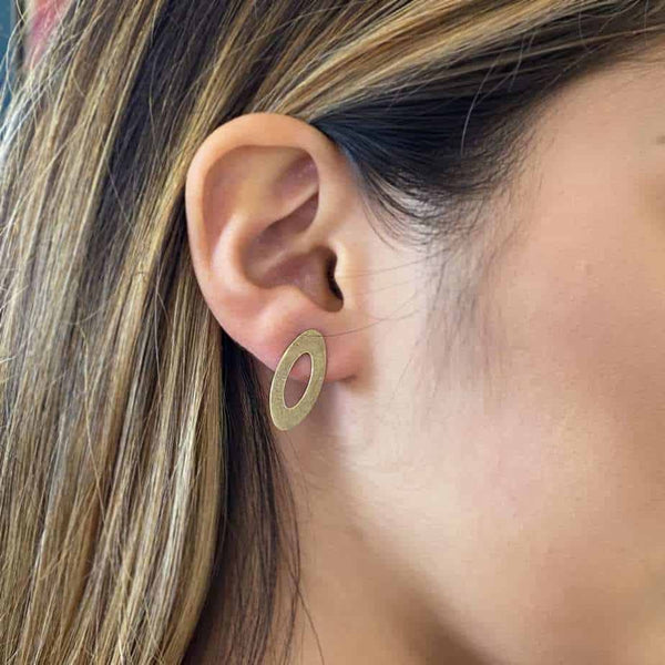ShipShape Link Oval Stud Earrings