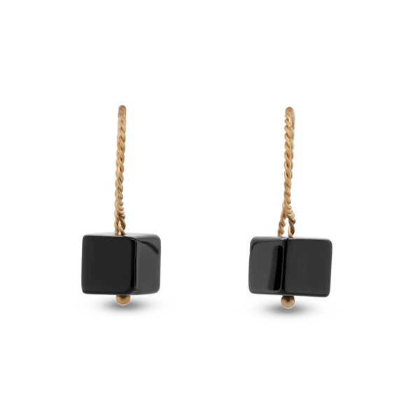 Cubo Drop Earrings - Black Onyx
