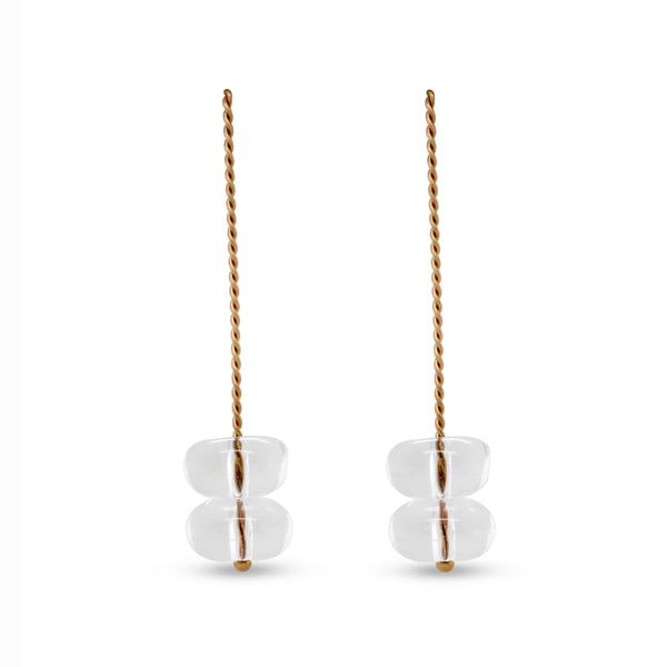 Trio Long Earrings - Rock Crystal