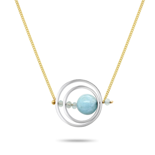 Ice Rink Double Axel Necklace - Aquamarine