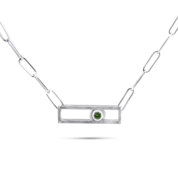 ShipShape Kinetic Paperclip Necklace Peridot