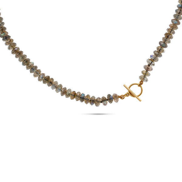 14K Rose Gold Labradorite Necklace