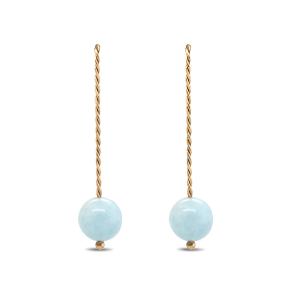 Solo Long Earring - Aquamarine