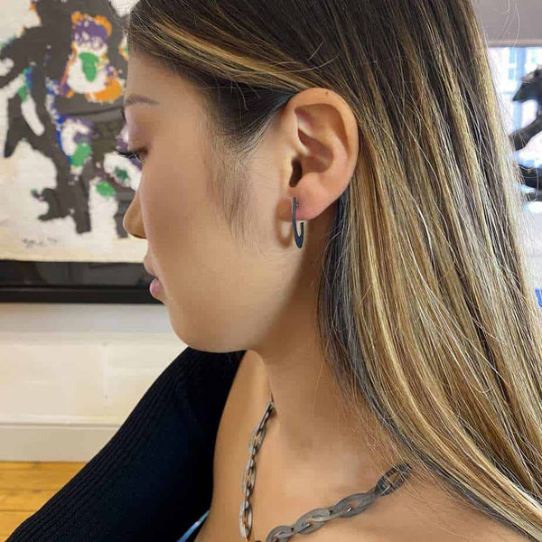 ShipShape Link Hoop Earrings Silver
