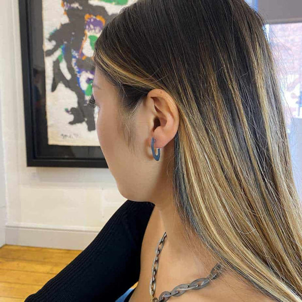 ShipShape Link Hoop Earrings Silver