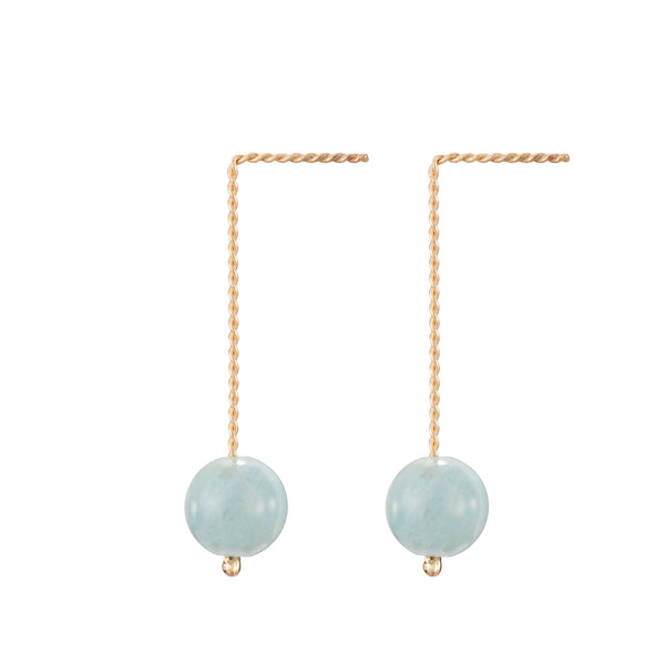 Solo Long Earring - Aquamarine
