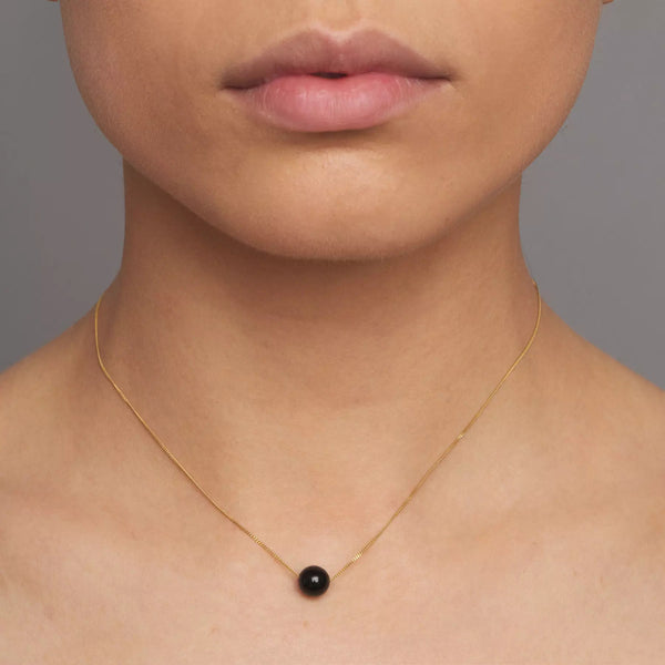 Solo Necklace - Glossy Black Onyx