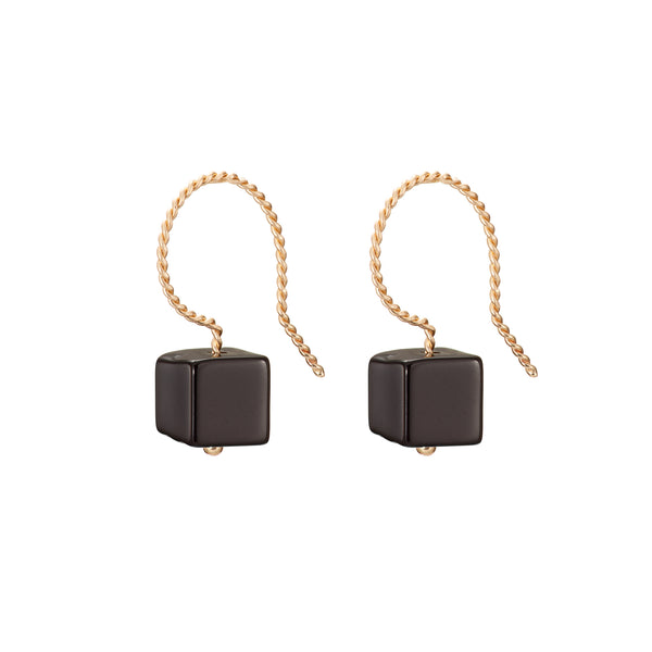 Cubo Drop Earrings - Black Onyx