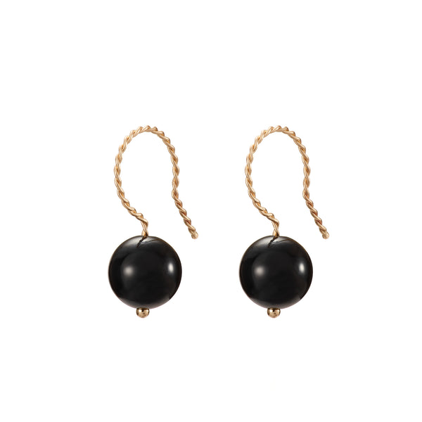 Solo Drop Earring - Glossy Black Onyx