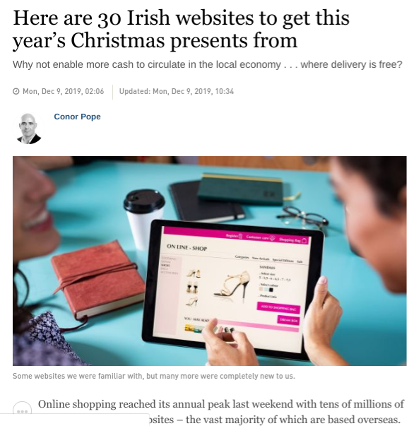 30 best websites in Ireland for Xmas presents!
