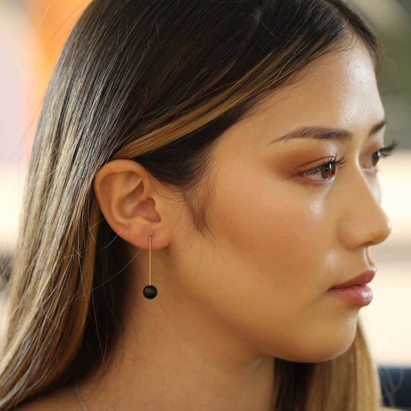 Solo Long Earring - Black Onyx