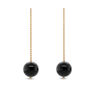 Solo Long Earring - Black Onyx
