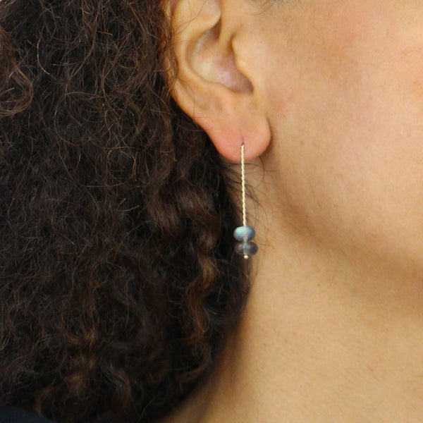 Trio Long Earrings - Labradorite