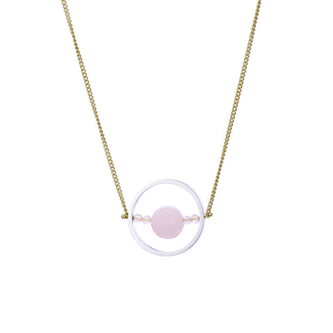 Ice Rink Necklace - Morganite (Pink Beryl), Large