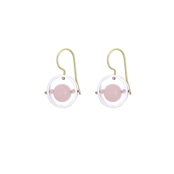Ice Rink Earrings - Morganite (Pink Beryl)